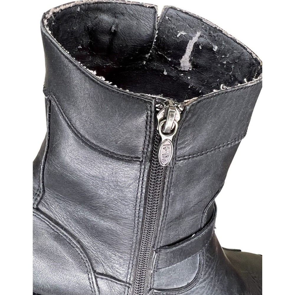 Harley‎ Davidson Double Buckle Side Zip Gypsy Black Boots 85303 Women's Size 10 - Picture 8 of 9